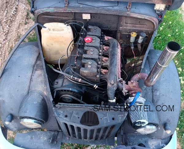 ГАЗ-69 с двигателем от трактора Т-40 и турбиной: дизельный монстр своими руками