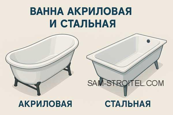 Акриловая или стальная ванна: что выбрать? Подробный разбор плюсов и минусов